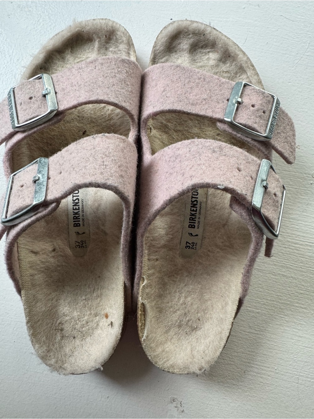 Birkenstock Pink Felt Double-Buckle Sandals